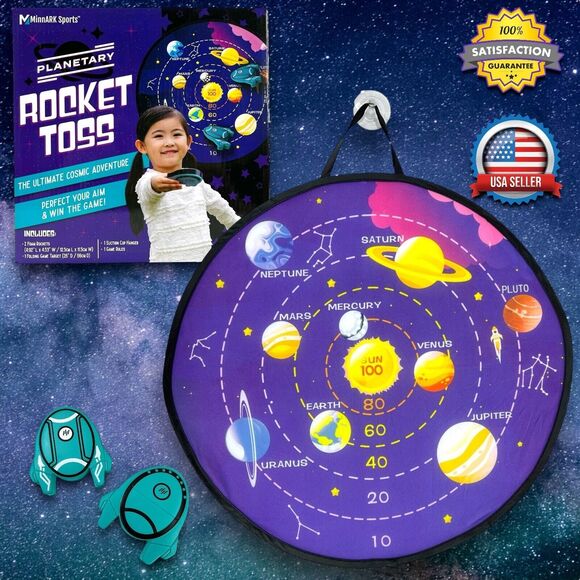 Outer Space Foam Rocket Toss Dart Game Birthday Party Sci-Fi Kids 3+ Galaxy NEW - Picture 1 of 16